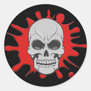 Angry Skull & Blood Splat: Aangepaste sticker