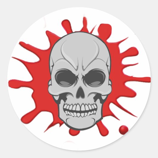 Angry Skull & Blood Splat: Aangepaste Sticker (Voorkant)
