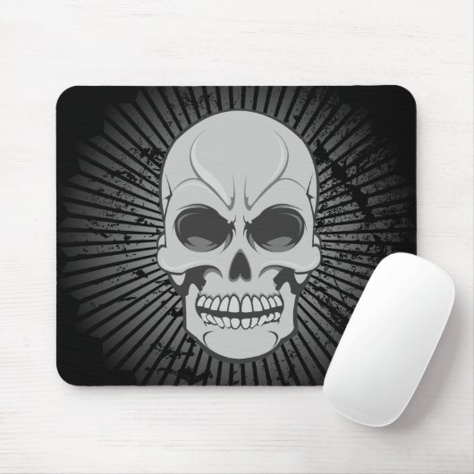 Angry Skull: Vectorillustratie: Custom Mousepad Muismat (Met muis)