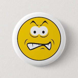 Angry Snarling Face Ronde Button 5,7 Cm