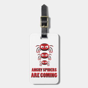 Angry spinnen komen op T-Shirt Bagagelabel