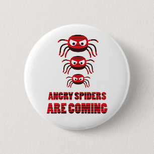 Angry spinnen komen op T-Shirt Ronde Button 5,7 Cm