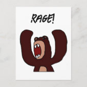 Angry Stressed Brown Beer Grappige gefrustreerde C Briefkaart (Voorkant)