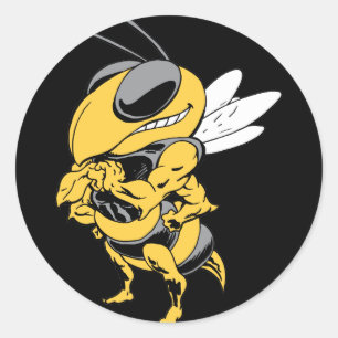 Angry Super Bee Ronde Sticker
