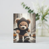 Angry Teddy Bears Stormen NYC Briefkaart (Staand voorkant)