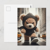Angry Teddy Bears Stormen NYC Briefkaart (Voorkant / Achterkant)