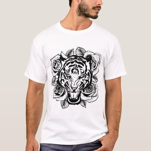 Angry Tiger Head T-shirt (Voorkant)
