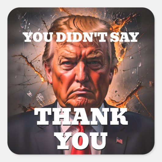Angry Trump bedankt Vierkante Sticker (Voorkant)