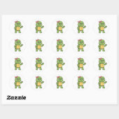 Angry turtle ronde sticker (Vel)