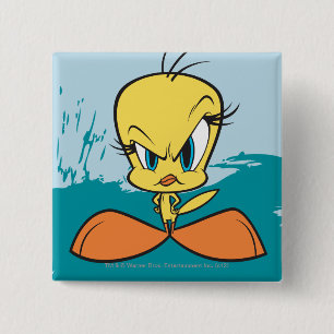 Angry TWEETY™ Vierkante Button 5,1 Cm