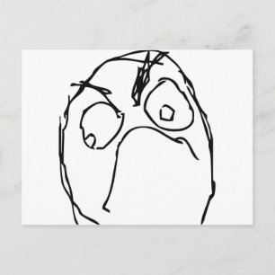 Angry Unhappy Meme Face Briefkaart