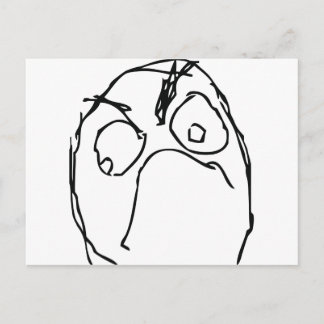 Angry Unhappy Meme Face Briefkaart