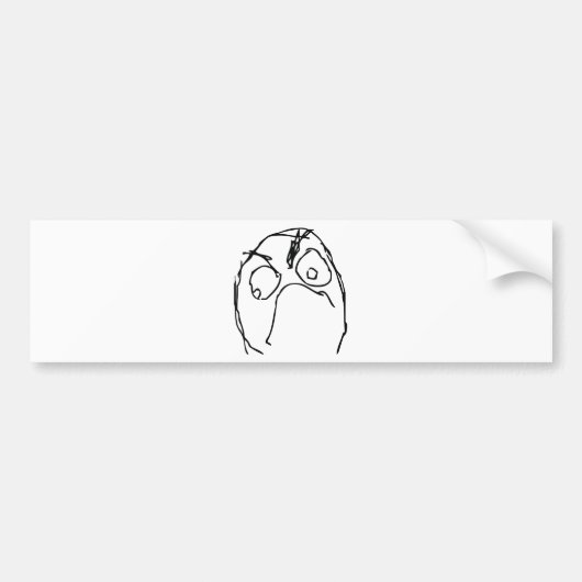 Angry Unhappy Meme Face Bumpersticker (Voorkant)