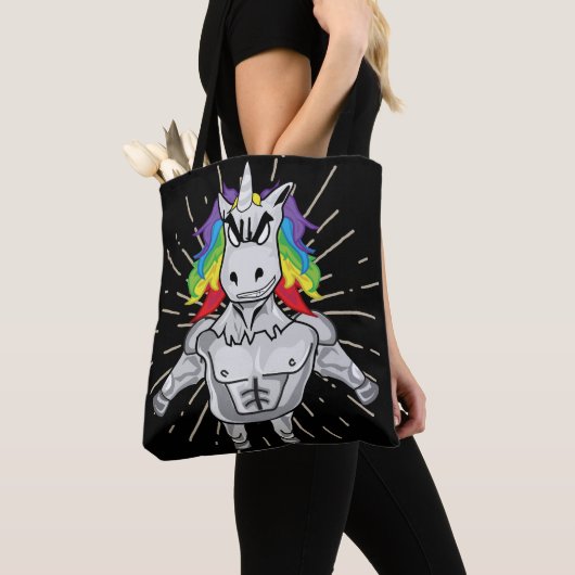 Angry Unicorn Canvas tas (Dichtbij)