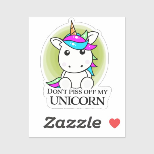 Angry Unicorn Sticker (Vel)