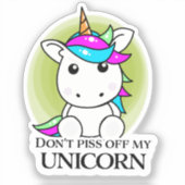 Angry Unicorn Sticker (Voorkant)