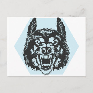 Angry wolf briefkaart