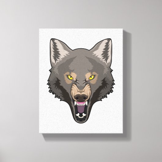 Angry Wolf Canvas Afdruk (Voorkant)