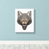 Angry Wolf Canvas Afdruk (Insitu (Houten vloer))