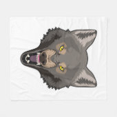 Angry Wolf Fleece Deken (Voorkant (Horizontaal))