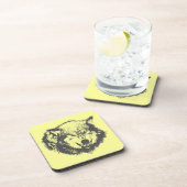 Angry Wolf in Black Drankjes Onderzetter (Rechterzijde)