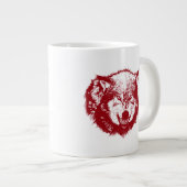 Angry Wolf in Red Extra Grote Beker (Voorkant rechts)