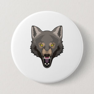 Angry Wolf Ronde Button 7,6 Cm
