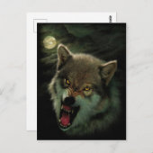 Angry Wolf schilderij Briefkaart (Voorkant / Achterkant)