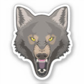 Angry Wolf Sticker (Voorkant)