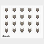 Angry Wolf Vierkante Sticker (Vel)