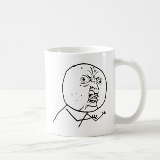 Angry Y U Geen gezicht Koffiemok