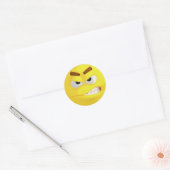 Angry Yellow Emoji Ronde Sticker (Envelop)