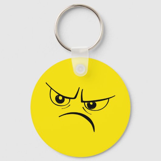 Angry Yellow Face Sleutelhanger (Voorkant)