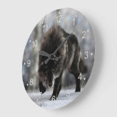 Angry zwarte wolf grote klok (Hoek)