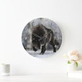 Angry zwarte wolf grote klok (Huis)