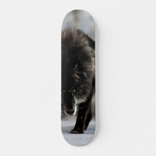 Angry zwarte wolf skateboard