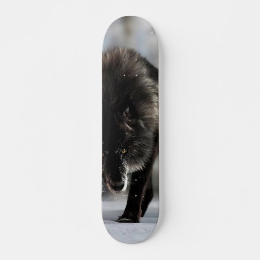 Angry zwarte wolf skateboard (Voorkant)