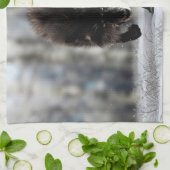 Angry zwarte wolf theedoek (Gevouwen)