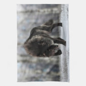 Angry zwarte wolf theedoek (Verticaal)