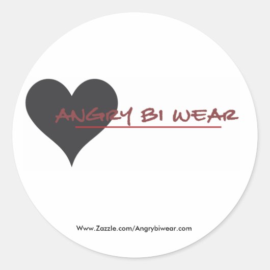 Angrybiwear Ronde Sticker (Voorkant)