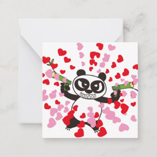 AngryFacePanda Gelukkige Valentijnsdag Notitiekaartje