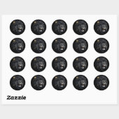 Angst, de zwarte leeuw ronde sticker (Vel)