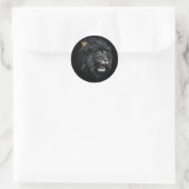 Angst, de zwarte leeuw ronde sticker (Tas)