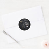 Angst, de zwarte leeuw ronde sticker (Envelop)