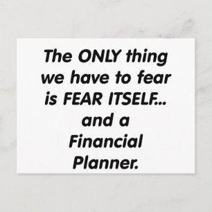 Angst financiële planner briefkaart