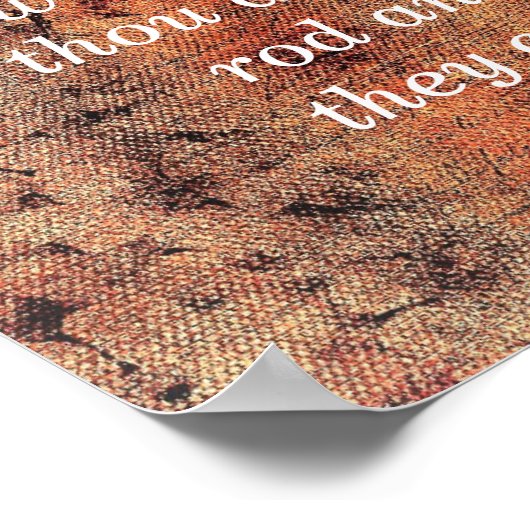 Angst Geen aambeeld — Psalms 23:4 — Kunstdruk Poster (Hoek)