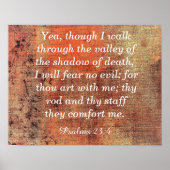 Angst Geen aambeeld — Psalms 23:4 — Kunstdruk Poster (Voorkant)