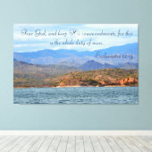 Angst God en houd zijn geboden. Canvas Afdruk (Insitu (Houten vloer))