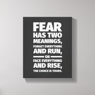 Angst heeft twee betekenissen Inspirerend citaatmu Canvas Afdruk
