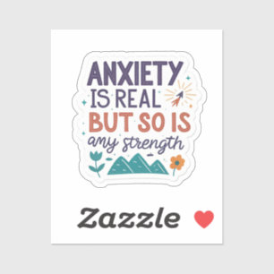 “Angst is Echte maar Mijn Kracht Ook” Motivatie Sticker